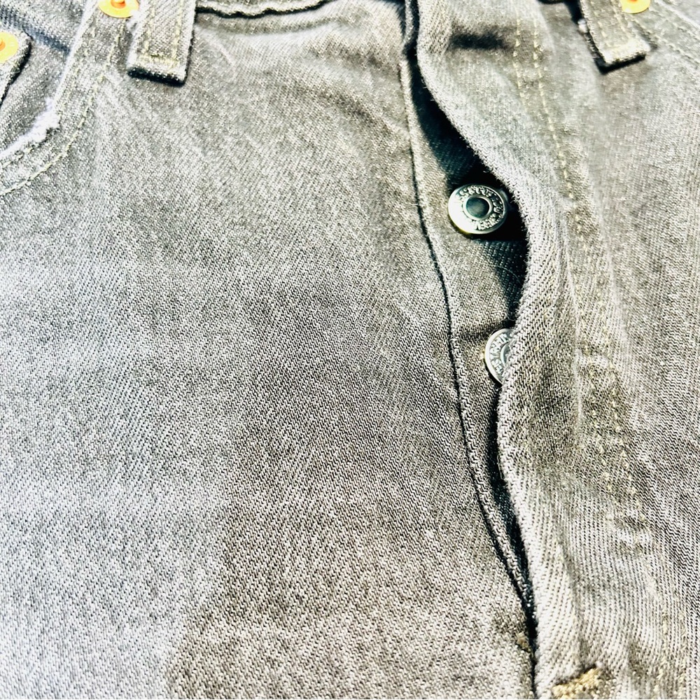Levi’s jeans Ribcage Straight leg jeans Premium buttonfly gray women Size 28 - Picture 7 of 12
